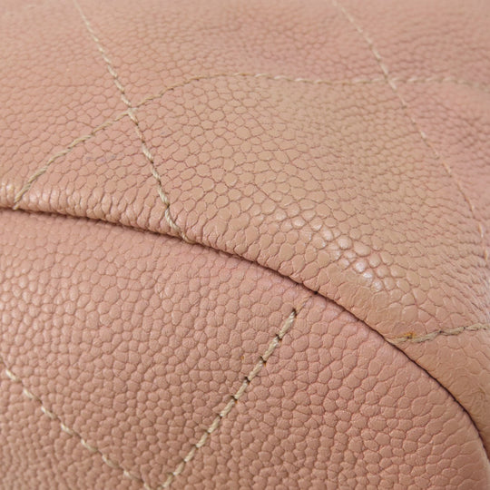CHANEL Tote Bag Soft caviar skin pink COCO Mark 2WAY Matelasse SilverMetal Women Used Authentic