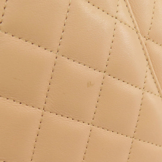 CHANEL Tote Bag Calfskin beige Cambon Line SilverMetal Women Used Authentic