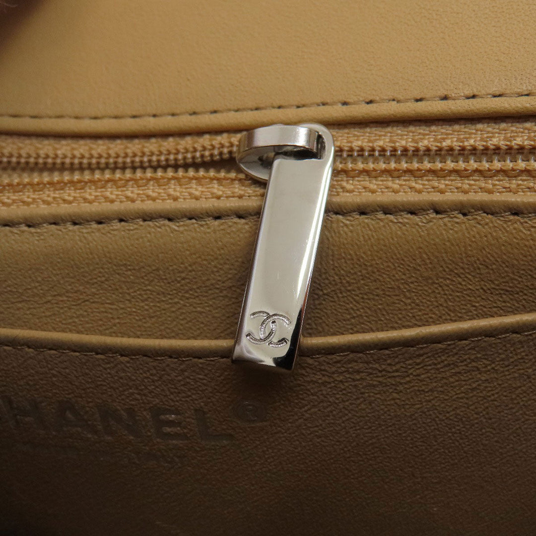 CHANEL Shoulder Bag lambskin beige ChainShoulder Matelasse SilverMetal