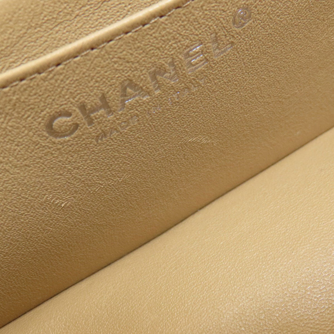 CHANEL Shoulder Bag lambskin beige ChainShoulder Matelasse SilverMetal