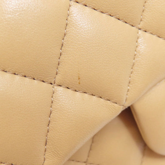 CHANEL Shoulder Bag lambskin beige ChainShoulder Matelasse SilverMetal