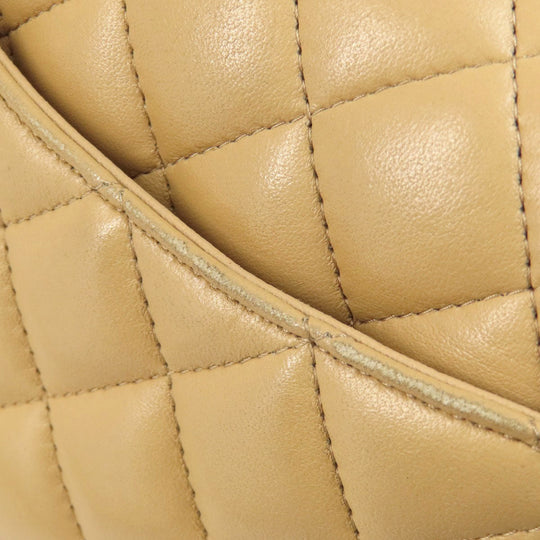 CHANEL Shoulder Bag lambskin beige ChainShoulder Matelasse SilverMetal