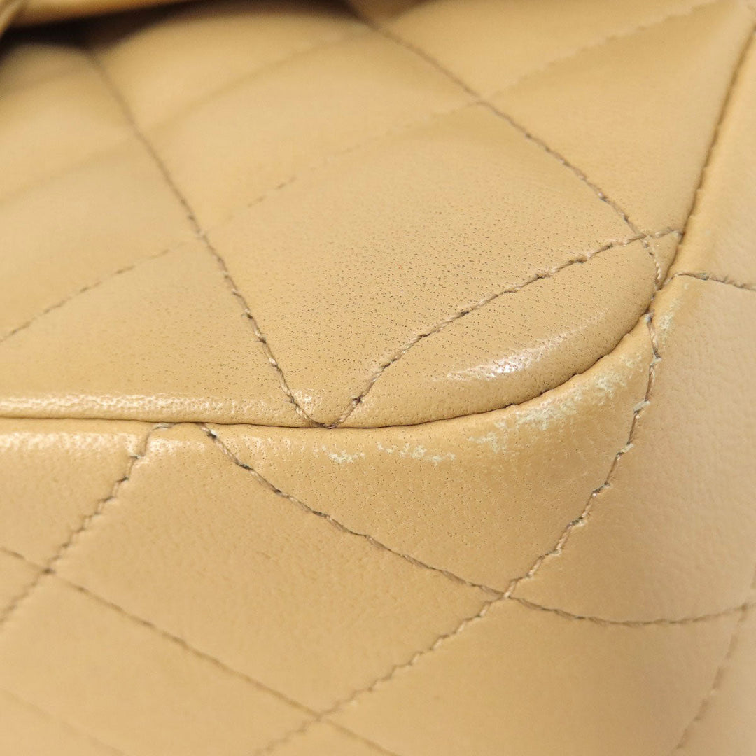 CHANEL Shoulder Bag lambskin beige ChainShoulder Matelasse SilverMetal