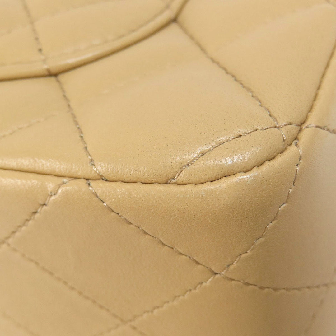 CHANEL Shoulder Bag lambskin beige ChainShoulder Matelasse SilverMetal