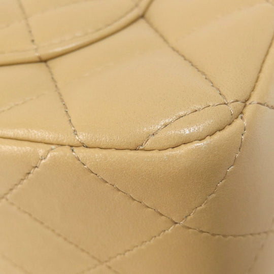 CHANEL Shoulder Bag lambskin beige ChainShoulder Matelasse SilverMetal