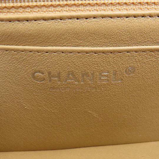 CHANEL Shoulder Bag lambskin beige ChainShoulder Matelasse SilverMetal