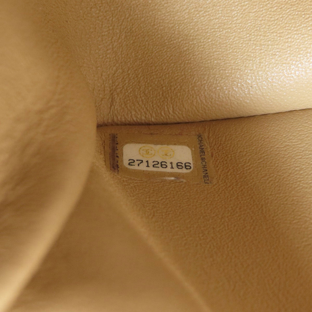 CHANEL Shoulder Bag lambskin beige ChainShoulder Matelasse SilverMetal