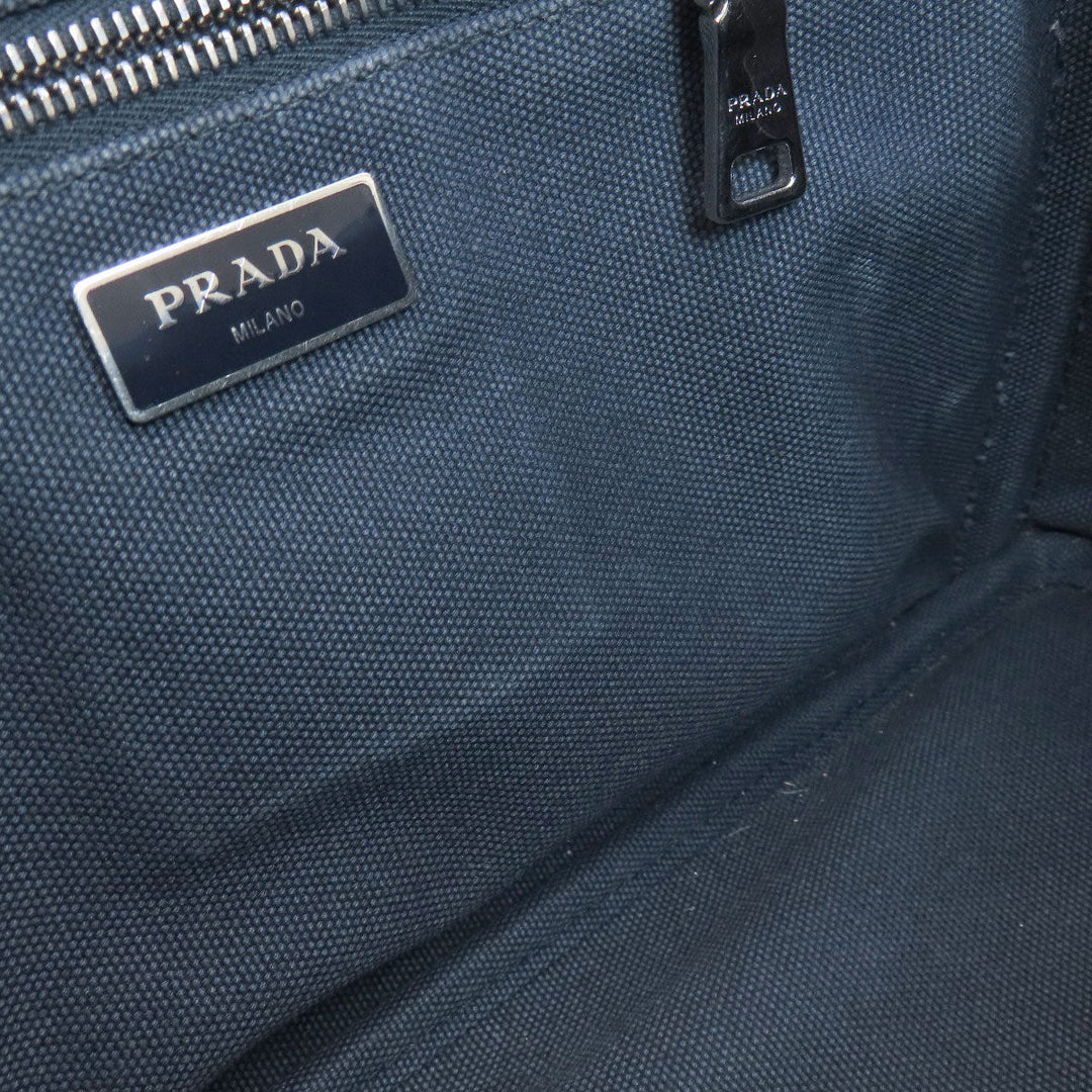 PRADA Handbag 1BG439 canvas Navy Canapa mini 2 WAY Women Used Authentic