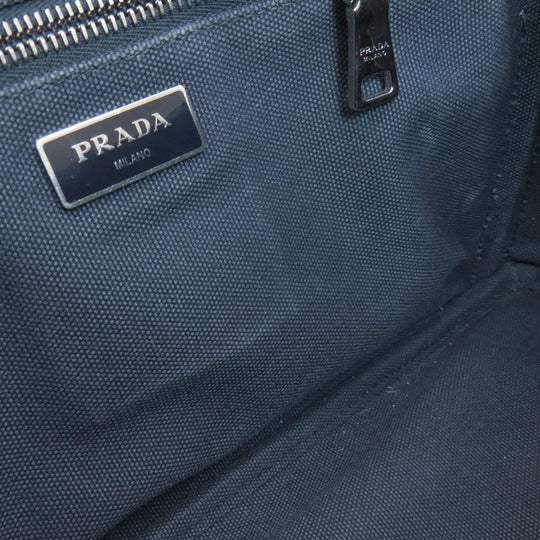 PRADA Handbag 1BG439 canvas Navy Canapa mini 2 WAY Women Used Authentic