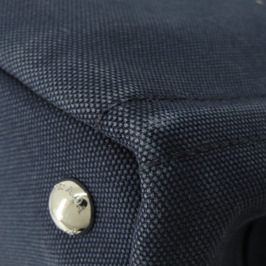 PRADA Handbag 1BG439 canvas Navy Canapa mini 2 WAY Women Used Authentic