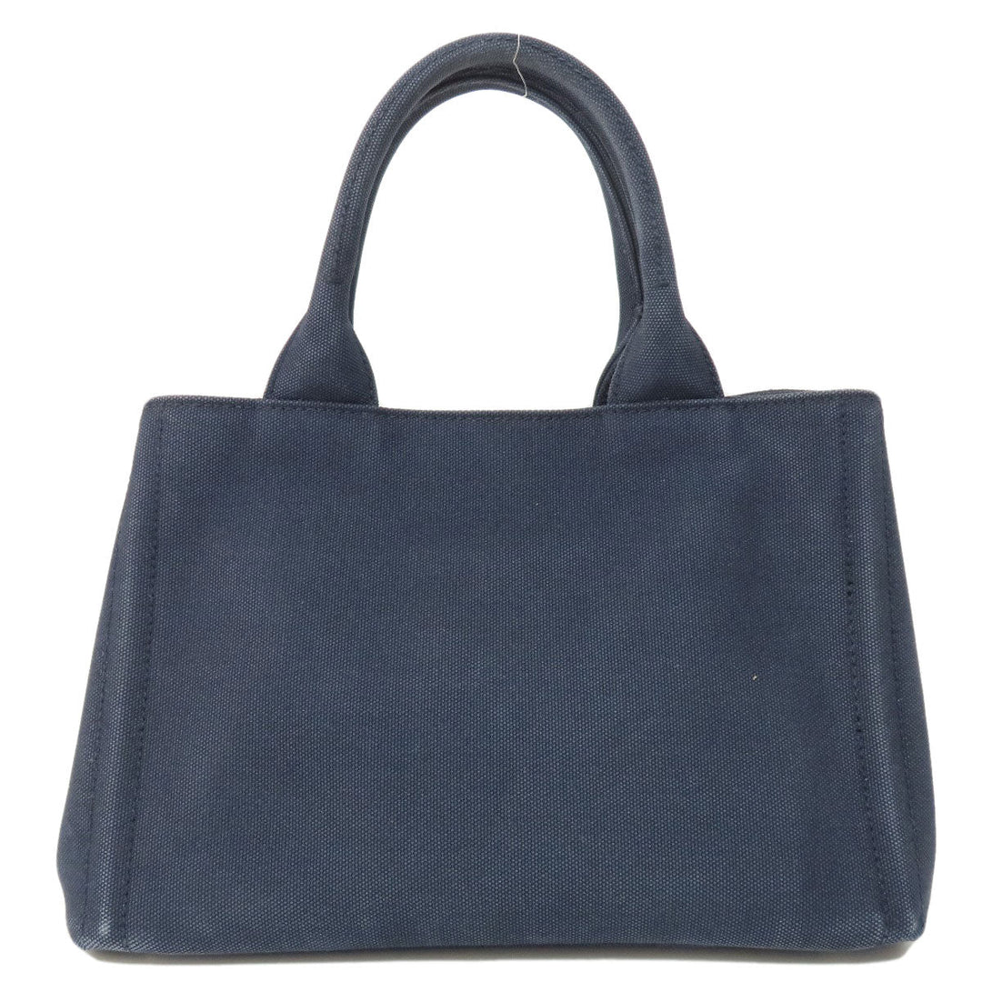 PRADA Handbag 1BG439 canvas Navy Canapa mini 2 WAY Women Used Authentic
