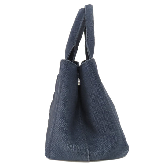 PRADA Handbag 1BG439 canvas Navy Canapa mini 2 WAY Women Used Authentic