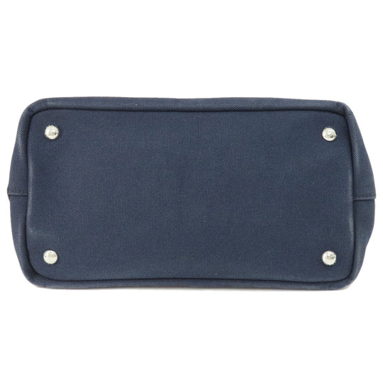 PRADA Handbag 1BG439 canvas Navy Canapa mini 2 WAY Women Used Authentic