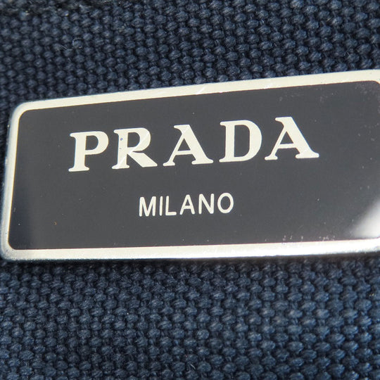 PRADA Handbag 1BG439 canvas Navy Canapa mini 2 WAY Women Used Authentic