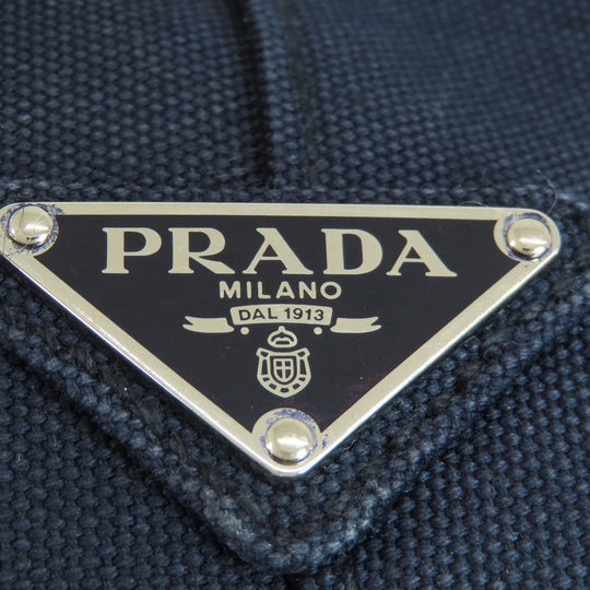 PRADA Handbag 1BG439 canvas Navy Canapa mini 2 WAY Women Used Authentic