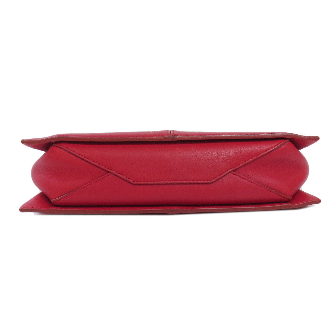 CELINE Shoulder Bag Calfskin Red Trillodo