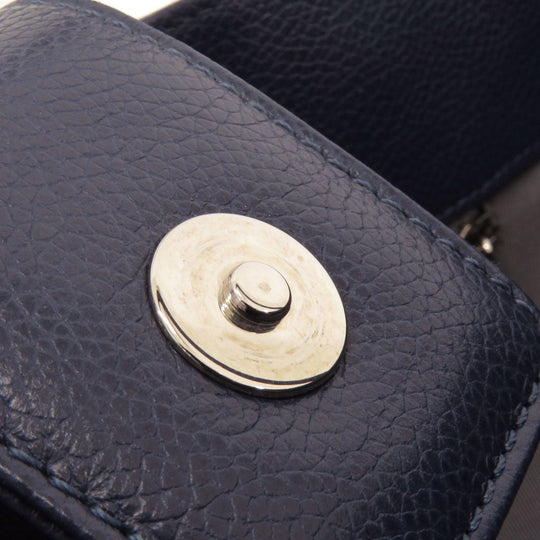 CHANEL Handbag Calfskin Navy Executive Tote SilverMetal