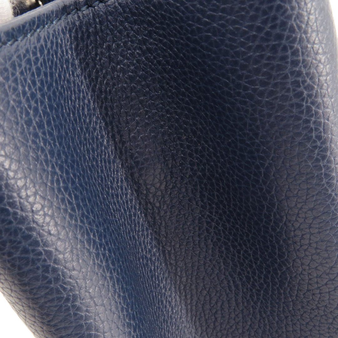 CHANEL Handbag Calfskin Navy Executive Tote SilverMetal