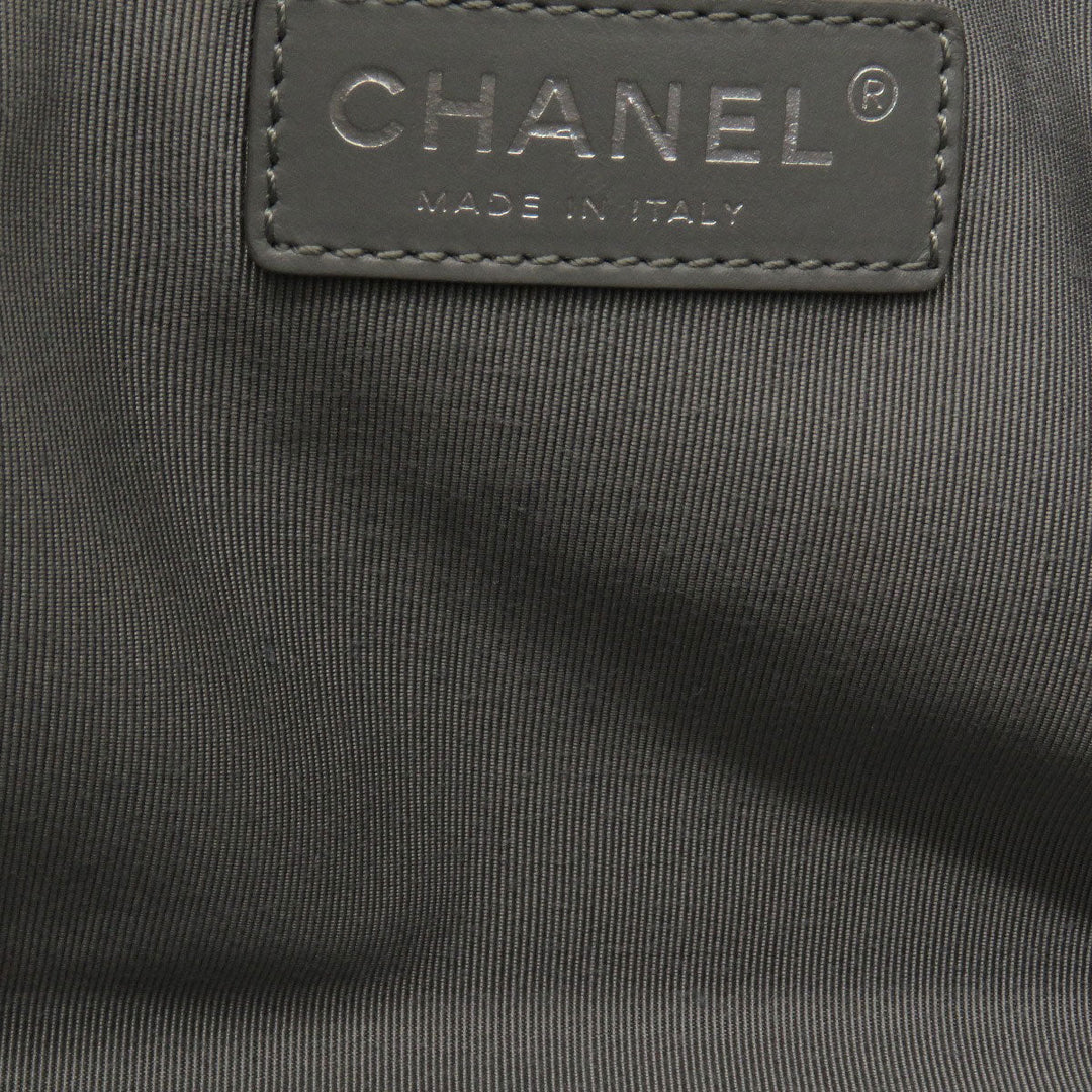 CHANEL Handbag Calfskin Navy Executive Tote SilverMetal