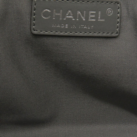 CHANEL Handbag Calfskin Navy Executive Tote SilverMetal