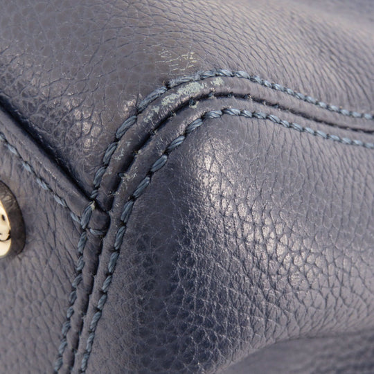 CHANEL Handbag Calfskin Navy Executive Tote SilverMetal