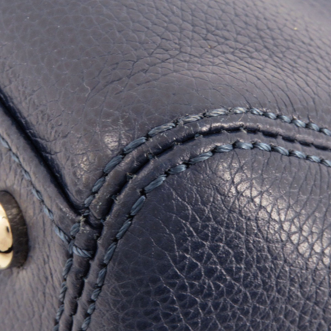 CHANEL Handbag Calfskin Navy Executive Tote SilverMetal