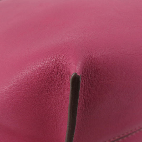 FENDI Tote Bag Calfskin Red logo Women Used Authentic