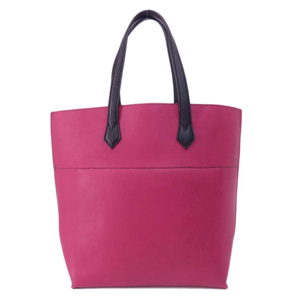 FENDI Tote Bag Calfskin Red logo Women Used Authentic