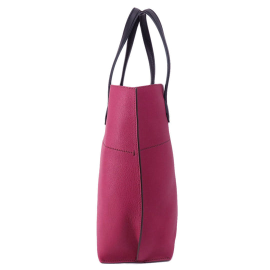 FENDI Tote Bag Calfskin Red logo Women Used Authentic