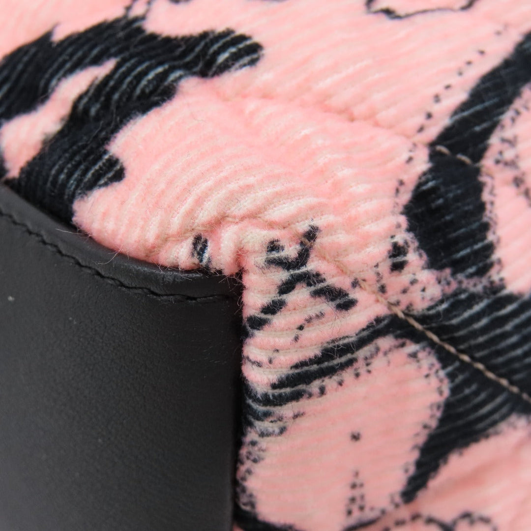 CHANEL Tote Bag cotton pink Camellia ribbon tote Women Used Authentic