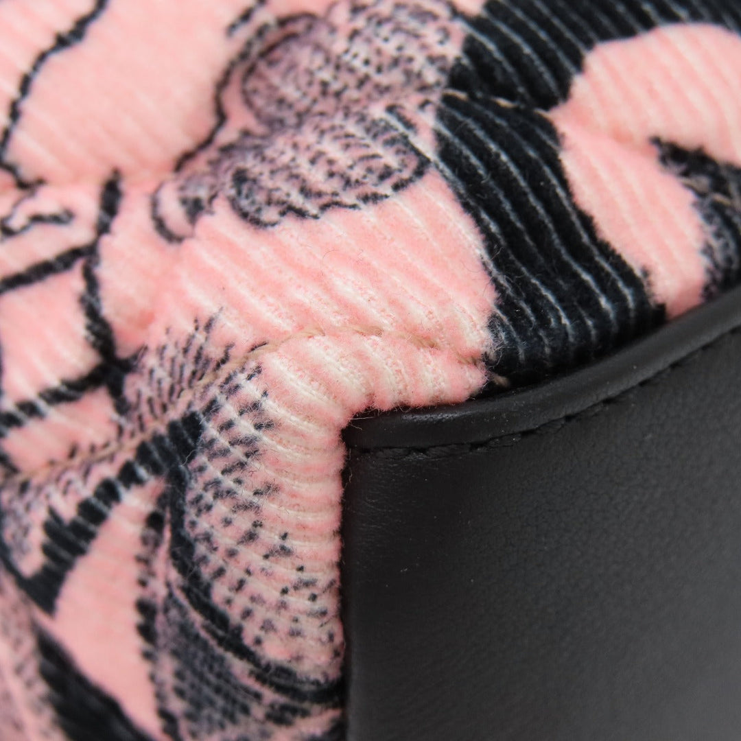 CHANEL Tote Bag cotton pink Camellia ribbon tote Women Used Authentic