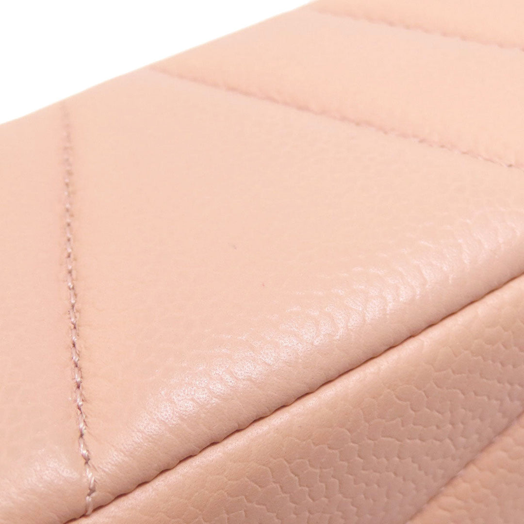 CHANEL Shoulder Bag Grained Calfskin Skin pink ChainShoulder Matelasse SilverMetal