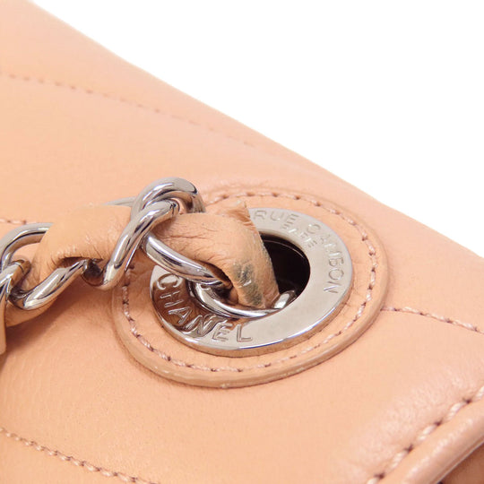 CHANEL Shoulder Bag Grained Calfskin Skin pink ChainShoulder Matelasse SilverMetal