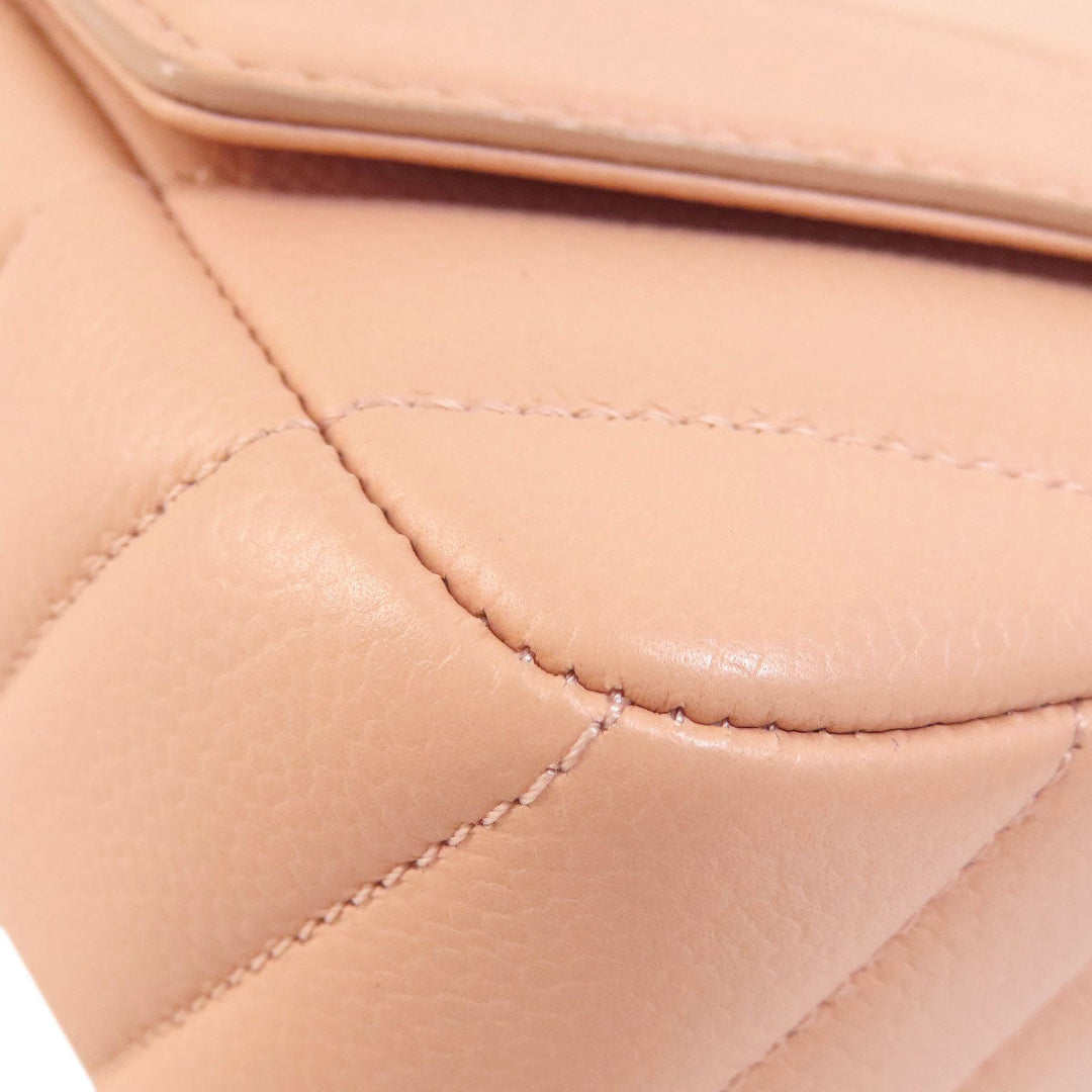 CHANEL Shoulder Bag Grained Calfskin Skin pink ChainShoulder Matelasse SilverMetal