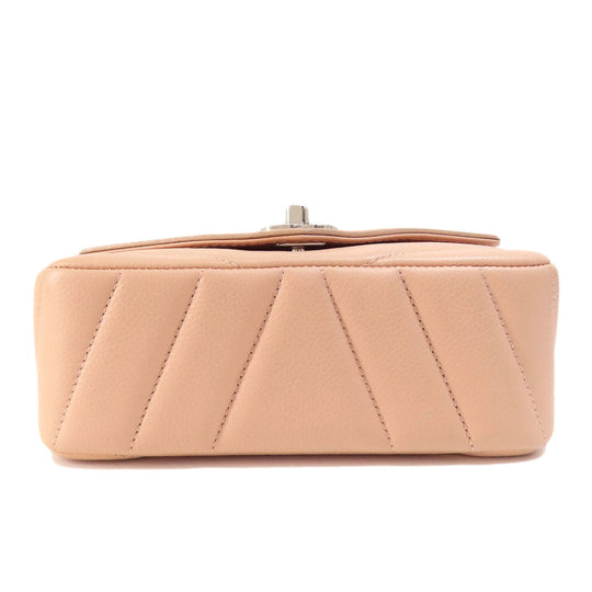 CHANEL Shoulder Bag Grained Calfskin Skin pink ChainShoulder Matelasse SilverMetal