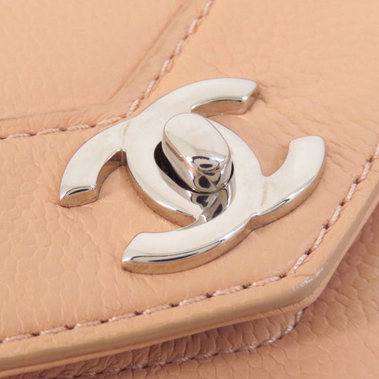 CHANEL Shoulder Bag Grained Calfskin Skin pink ChainShoulder Matelasse SilverMetal