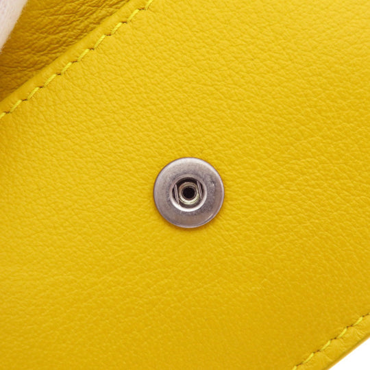 BALENCIAGA Bifold Wallet 391446 Calfskin yellow Compact Wallet Paper Women Used Authentic