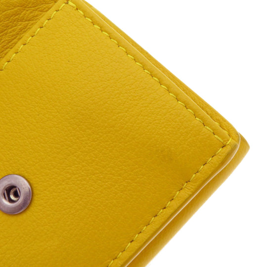 BALENCIAGA Bifold Wallet 391446 Calfskin yellow Compact Wallet Paper Women Used Authentic