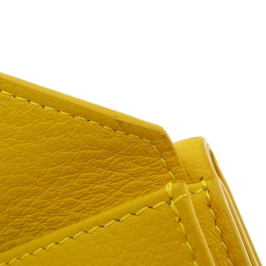 BALENCIAGA Bifold Wallet 391446 Calfskin yellow Compact Wallet Paper Women Used Authentic