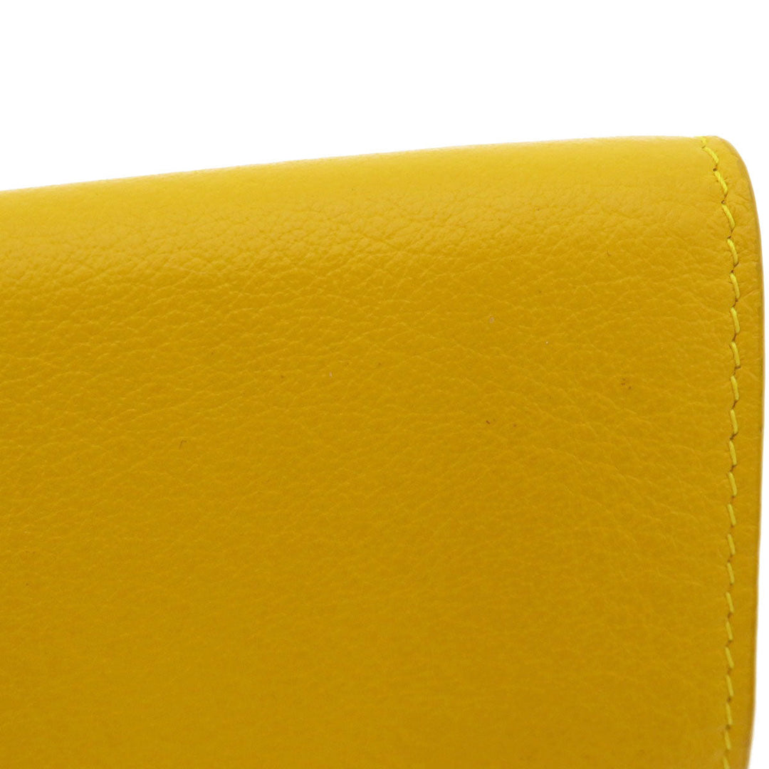 BALENCIAGA Bifold Wallet 391446 Calfskin yellow Compact Wallet Paper Women Used Authentic