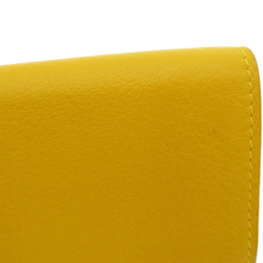 BALENCIAGA Bifold Wallet 391446 Calfskin yellow Compact Wallet Paper Women Used Authentic
