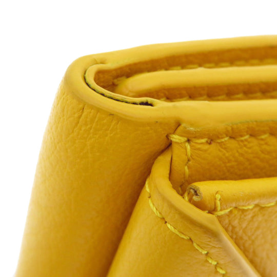 BALENCIAGA Bifold Wallet 391446 Calfskin yellow Compact Wallet Paper Women Used Authentic