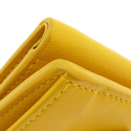 BALENCIAGA Bifold Wallet 391446 Calfskin yellow Compact Wallet Paper Women Used Authentic