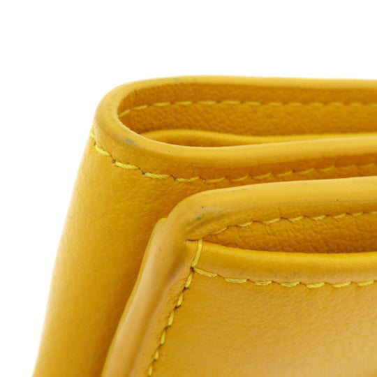 BALENCIAGA Bifold Wallet 391446 Calfskin yellow Compact Wallet Paper Women Used Authentic