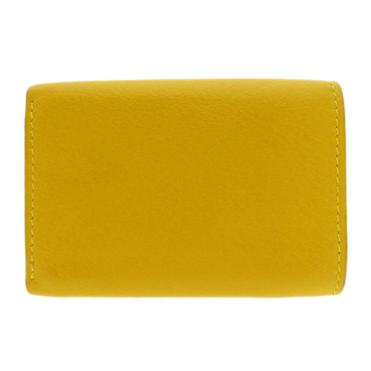 BALENCIAGA Bifold Wallet 391446 Calfskin yellow Compact Wallet Paper Women Used Authentic