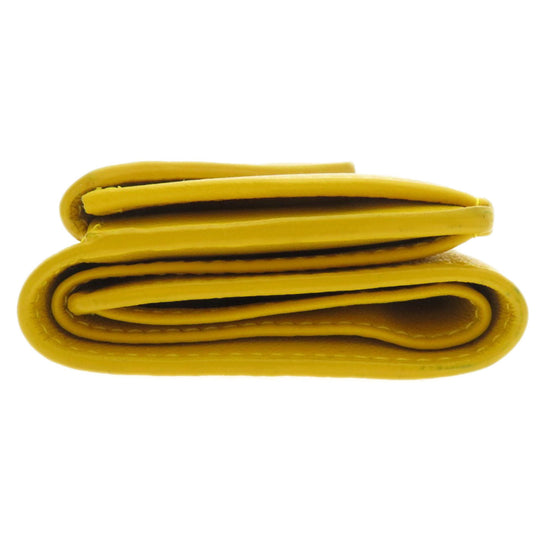 BALENCIAGA Bifold Wallet 391446 Calfskin yellow Compact Wallet Paper Women Used Authentic