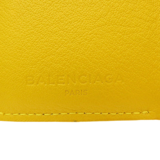 BALENCIAGA Bifold Wallet 391446 Calfskin yellow Compact Wallet Paper Women Used Authentic