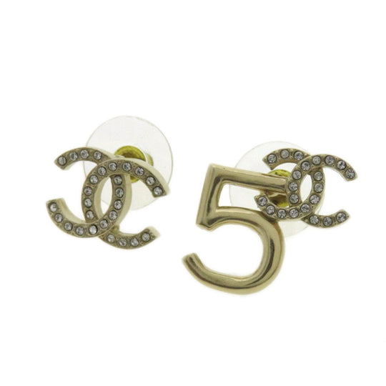 CHANEL Pierce metallic gold COCO Mark 5 Women Used Authentic