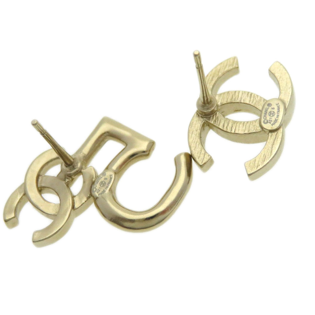CHANEL Pierce metallic gold COCO Mark 5 Women Used Authentic