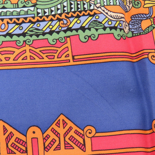 HERMES scarf silk Navy Carre90 Celestial bodies and the sun ASTRES et SOLEILS Women Used Authentic